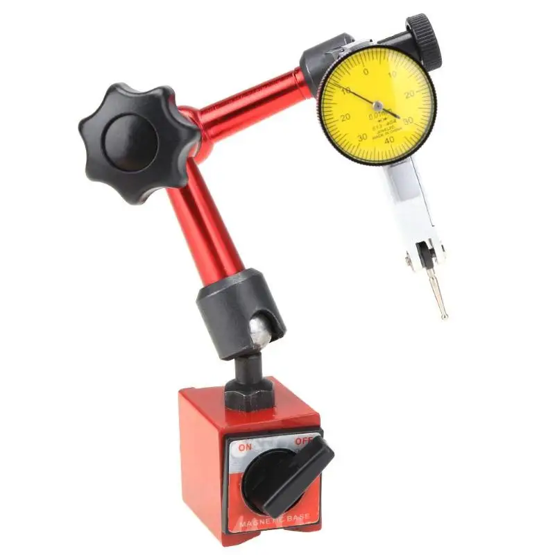 

0-0.8mm Waterproof Lever Dial Indicator Test 0.01mm High Precision Dial Indicator with Flexible Magnetic Metal Base Tool