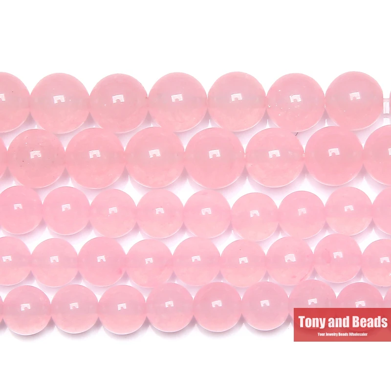 

Free Shipping Natural Stone Pink Chalcedony Jades Loose Beads 6 8 10 MM Pick Size for Jewelry Making