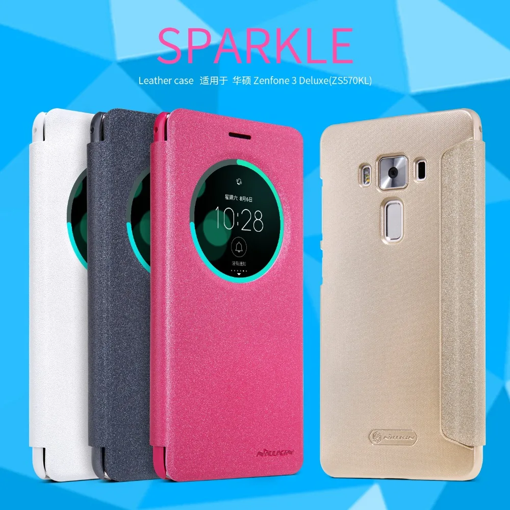 

For ASUS Zenfone 3 Deluxe(ZS570KL) Nillkin Sparkle Smart View Flip Leather Protective Phone Cover For Zenfone 3 Deluxe(ZS570KL)