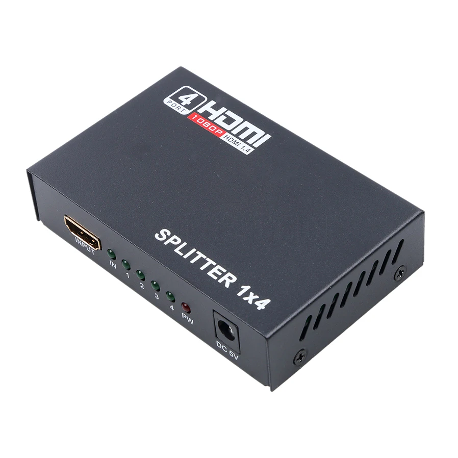 Сплиттер HDMI Kebidu 1 в 4 выхода 5 Гбит/с 1X4 порта 3D 1080 p концентратор ретранслятор