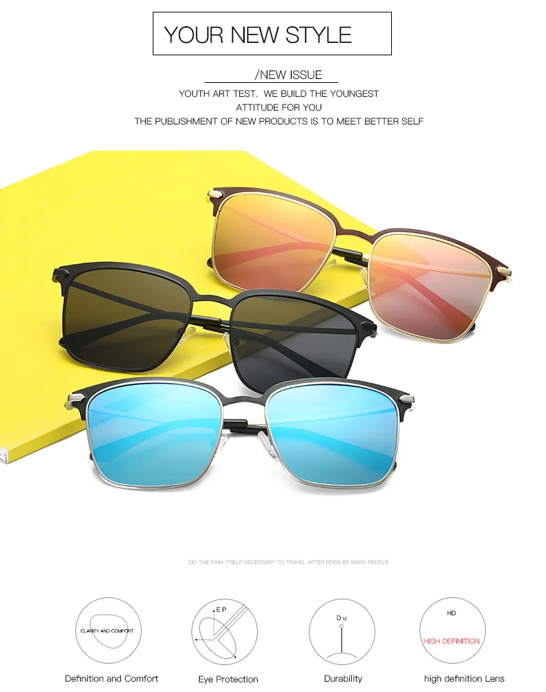 DUOYUANSE сплав Для мужчин s поляризованные зеркальные солнцезащитные очки Классические Брендовая Дизайнерская обувь солнцезащитные очки Для