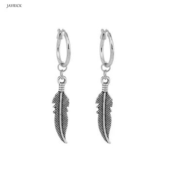

Titanium Steel Vintage Feather Leaves Pendant Drop Women Men Earrings Korean Jewelry