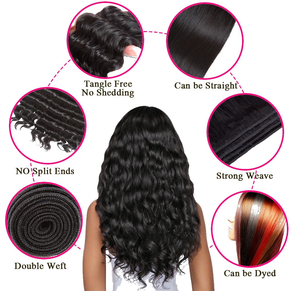 Queen Hair Products 3 Bundles Malaysian Loose Deep Hair Remy Human Hair Bundles Double Weft Natural Color Hair Weave Extensions Queen Hair Products 3 Bundles Malaysian Loose Deep Hair Remy Human Hair Bundles Double Weft Natural Color Hair Weave Extensions