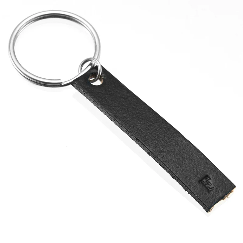 

Personalized Key Chain Customized alphabet numbers stamp in Genuine leather bar keychain Keyfob gifts