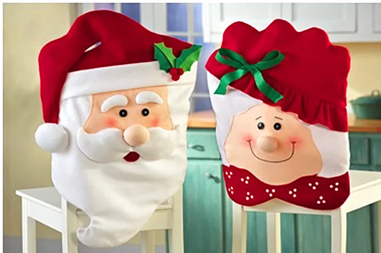 

51*70cm 2pcs Christmas Santa Claus Chair papai noel Bag Decoration for home, prodcuts Toys Ornaments enfeites de natal navidad