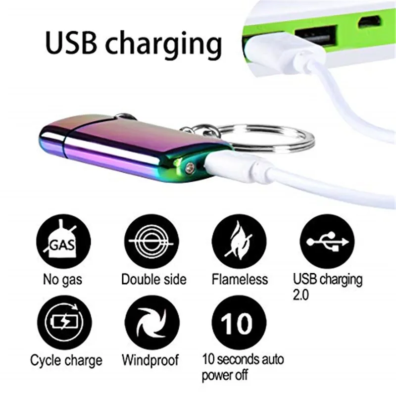 Mini-USB-Lighter-With-Keychain-Windproof-Rechargeable-Flameless-Eelectronic-Lighter-For-Cigarette-Encendedor-Plasma-Gadgets-Men (4)