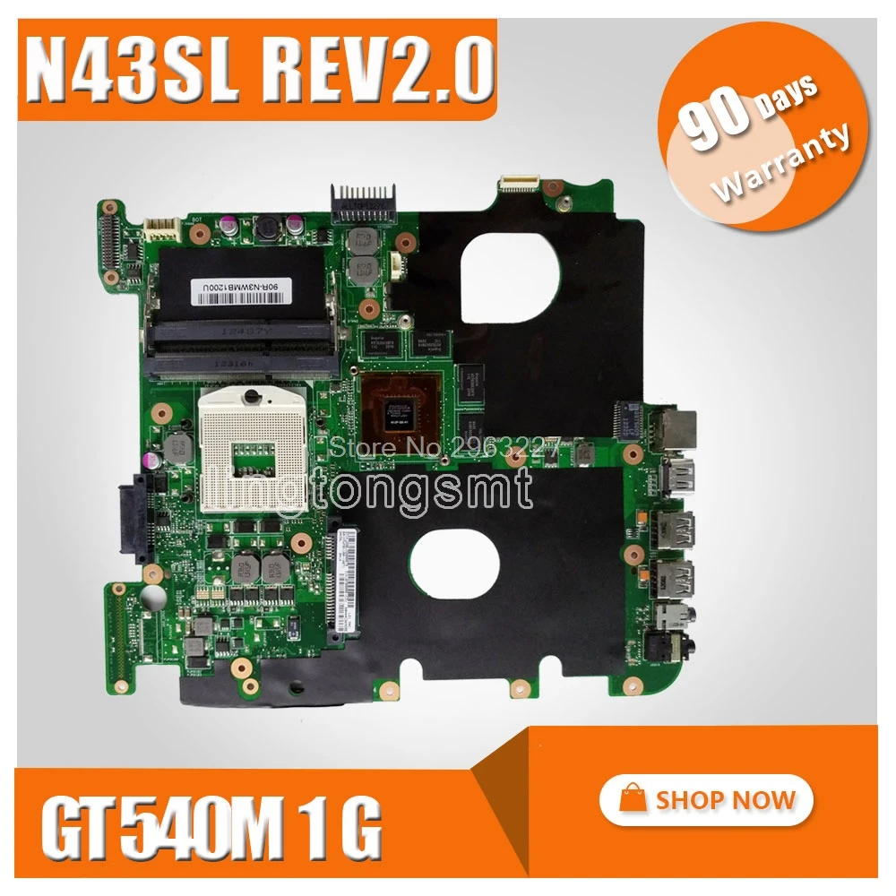 For ASUS N43SL Laptop motherboard REV:2.0 GT 540M 1GB DDR3 VRAM mainboard 100% Tested For ASUS N43SL Laptop motherboard REV:2.0 GT 540M 1GB DDR3 VRAM mainboard 100% Tested