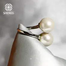 Elegant Quality 925 Rings Adjustable Vintage Exaggerated Double Pearl Ring 925 Sterling Silver Ring 925 Jewelry Elegant Quality 925 Rings Adjustable Vintage Exaggerated Double Pearl Ring 925 Sterling Silver Ring 925 Jewelry