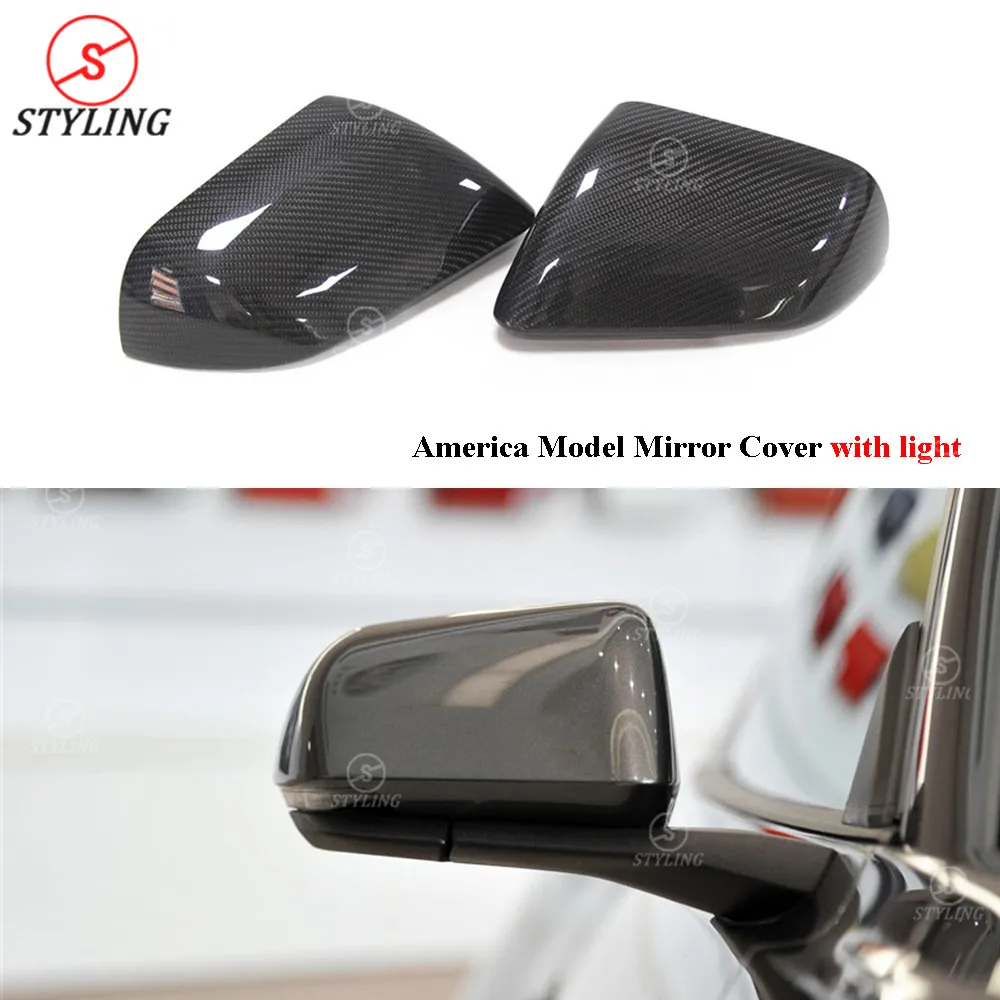 Carbon fiber rear side view mirror cover for ford mustang america model