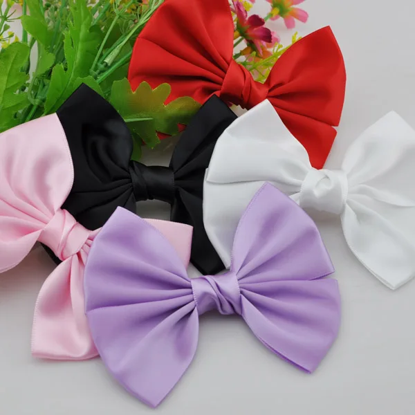 

5pcs Big Satin Ribbon Bows Wedding Appliques Sewing Handmade Flowers B156