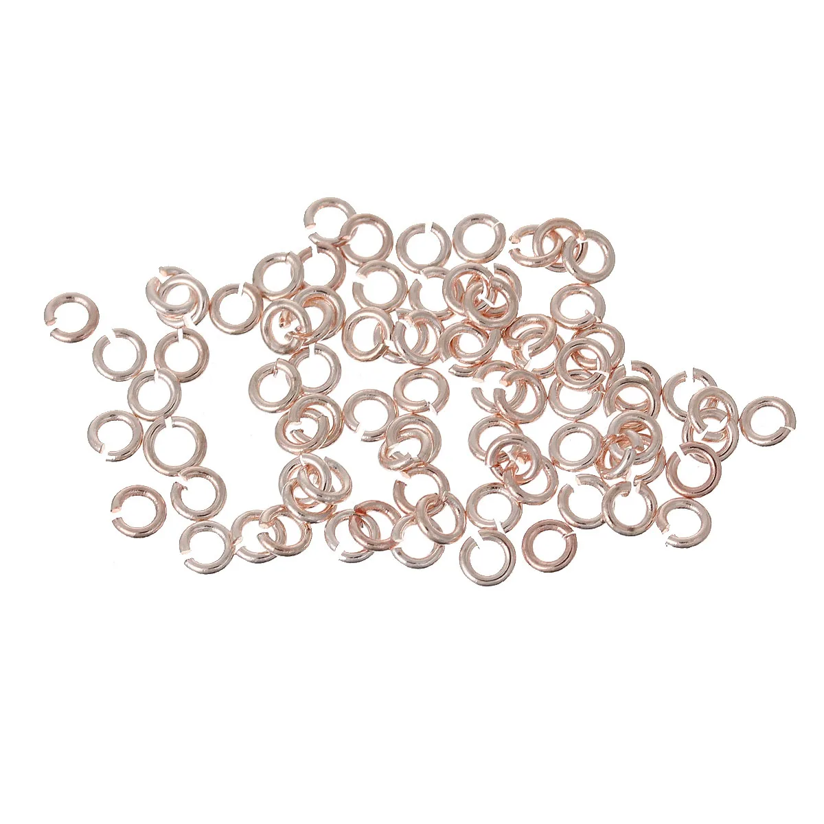 DoreenBeads латунные Открытые Кольца для прыжков круглый цвет розового золота 3 мм (1/8