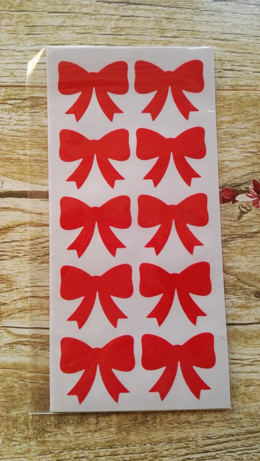 

3.8x3.3cm Planner Stickers, Red Glitter Ribbon Bows Stickers
