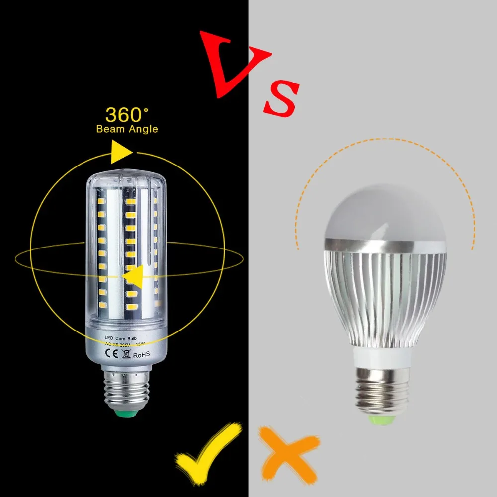 Светодиодная лампа E14 E27 SMD 5736 светодиодная кукуруза 85 265 в перем. Тока 5 Вт 7 9 15 20 25