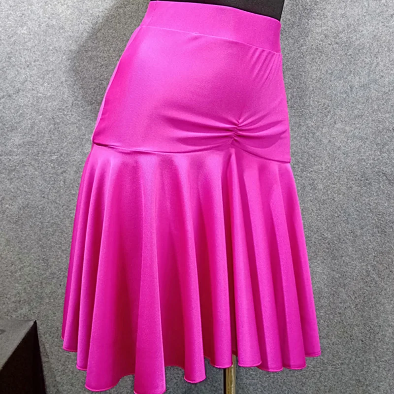 

Latin Skirt Adults Lotus Leaf Skirts Polyester Clothes Women Samba Tango Cha Cha Lady Stage Performance Dancewear Female DN3414