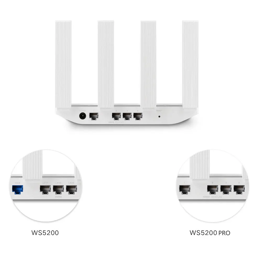 HUAWEI WS5200 удлиннитель маршрутизатора Wi Fi сети порты и разъёмы четыре антенны через