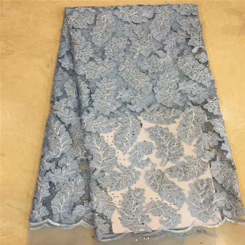 

African Lace Fabric High Quality Wholesale Frence Guipure Lace Material Nigerian Cord Lace Fabric 5 Yards for wedding xc83-7