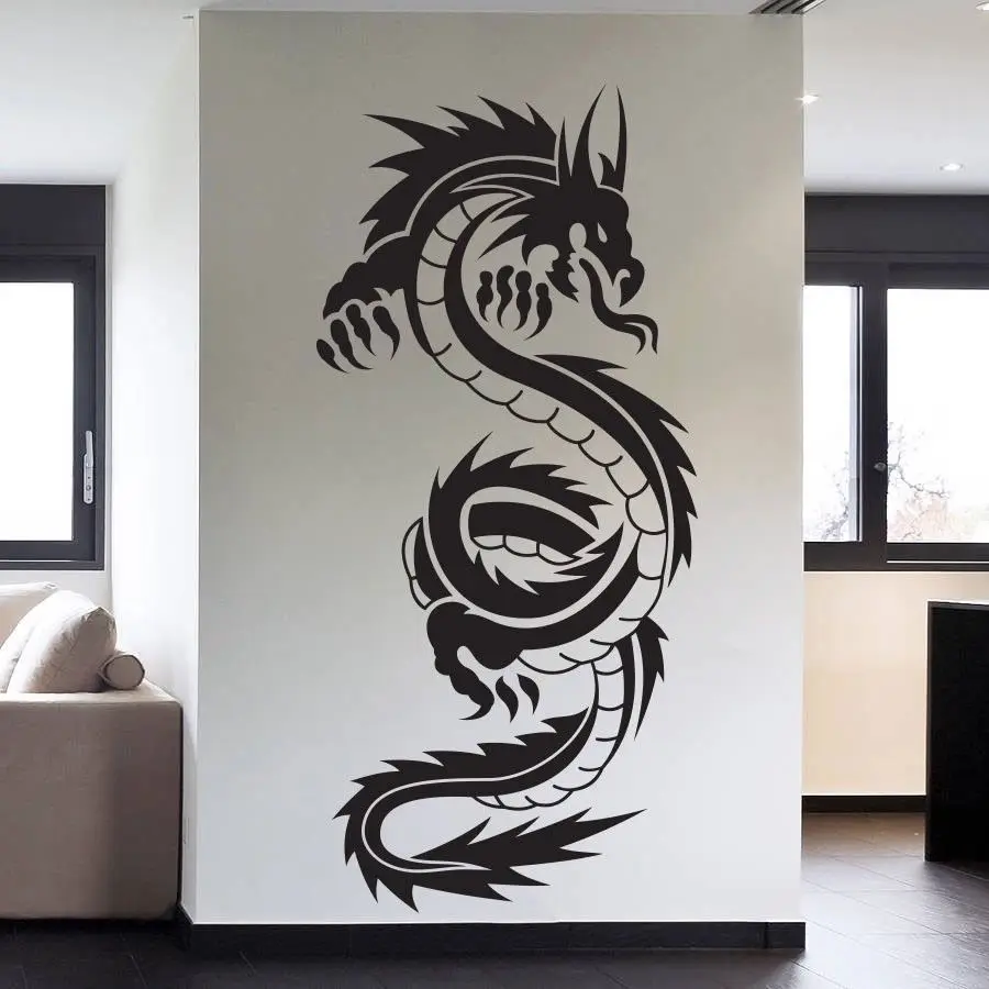 DSU 45X95cm Tribal Tattoo Classic Chinese Dragon Wall Decal Sticker