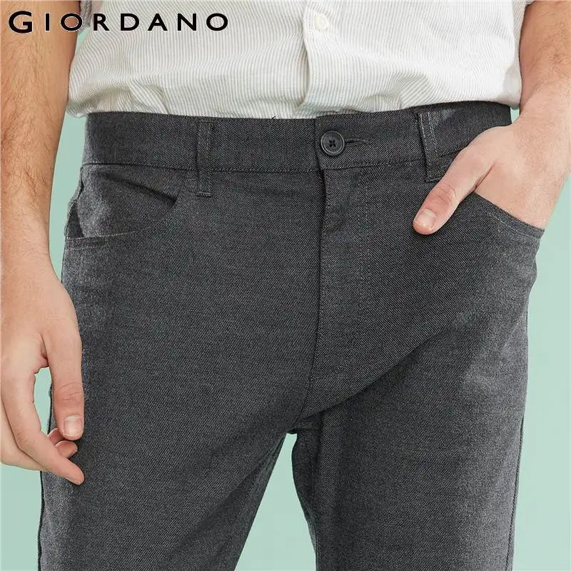 Giordano стрейчевые зауженные повседневные брюки выполненные из натурального