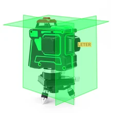 Leter 3d самонивелирующийся зеленый лазерный уровень 12 линий горизонтальный и вертикальный крест