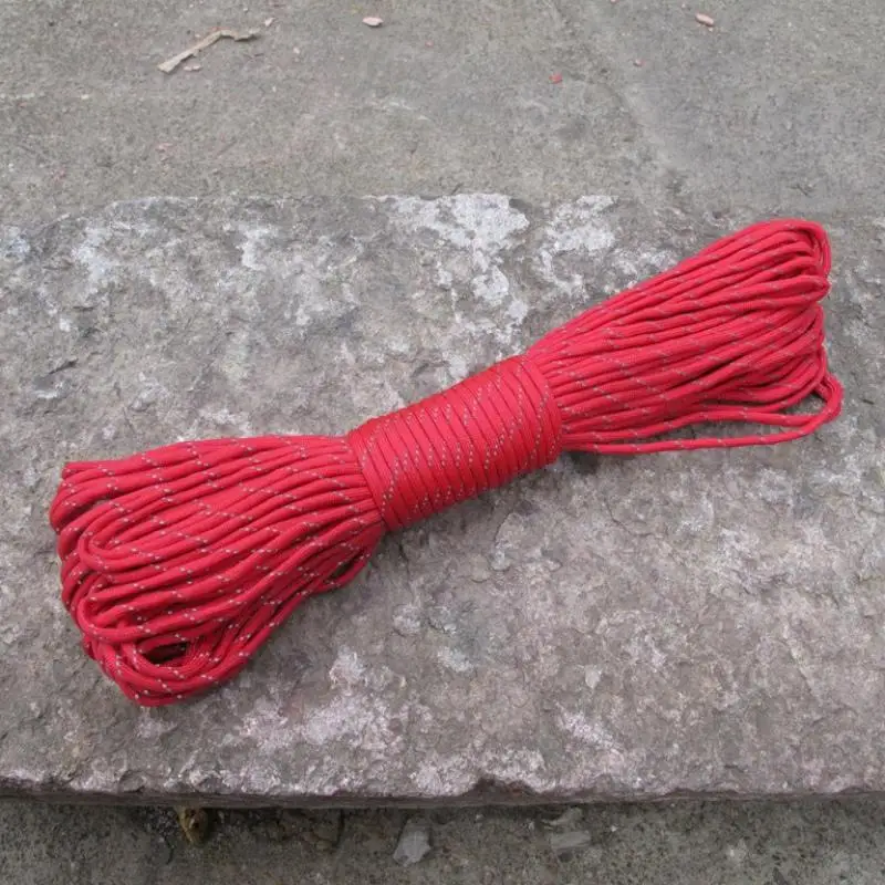 9 ستراند قلادة متوهجة ومضيئة في الظلام و عاكس Paracord 100FT المظلة الحبل