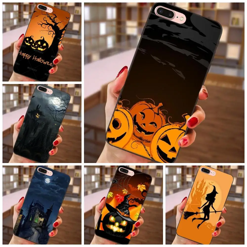 

Soft TPU Protective Skin Happy Halloween Fabric Pumpkins For Xiaomi Mi Mix Max Note 2 2S 3 5X 6 8 SE A1 Play F1