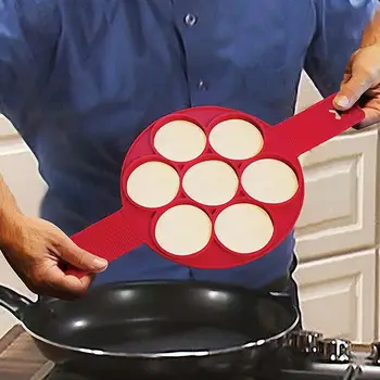 

7-hole silicone cake omelette round spreader pancake mold New