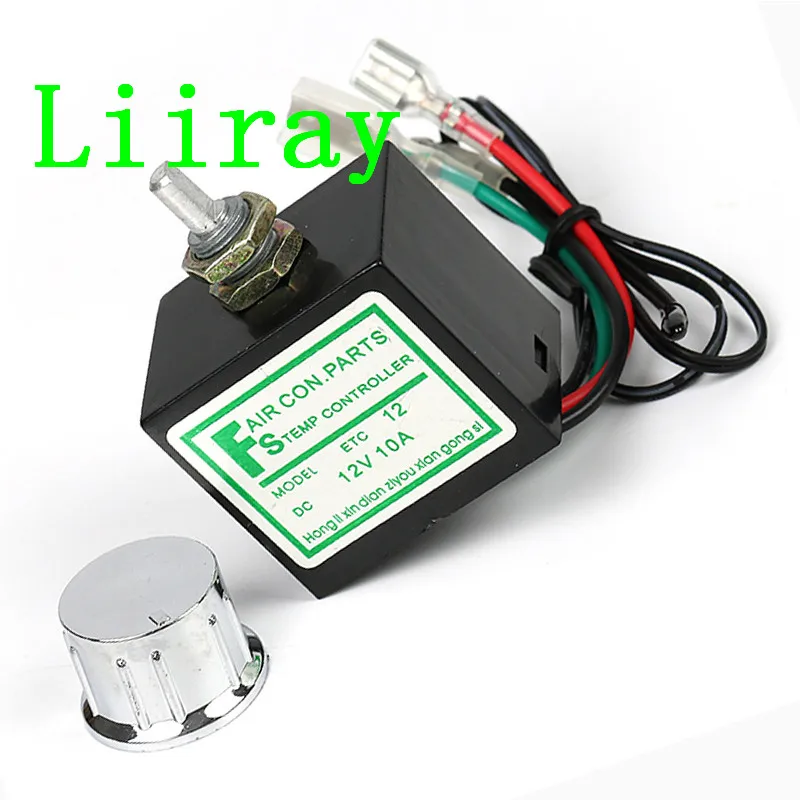Electric Auto AC Air Conditioner Thermostat DC 12V/24V 10A With Sensor Temperature Rotary Switch