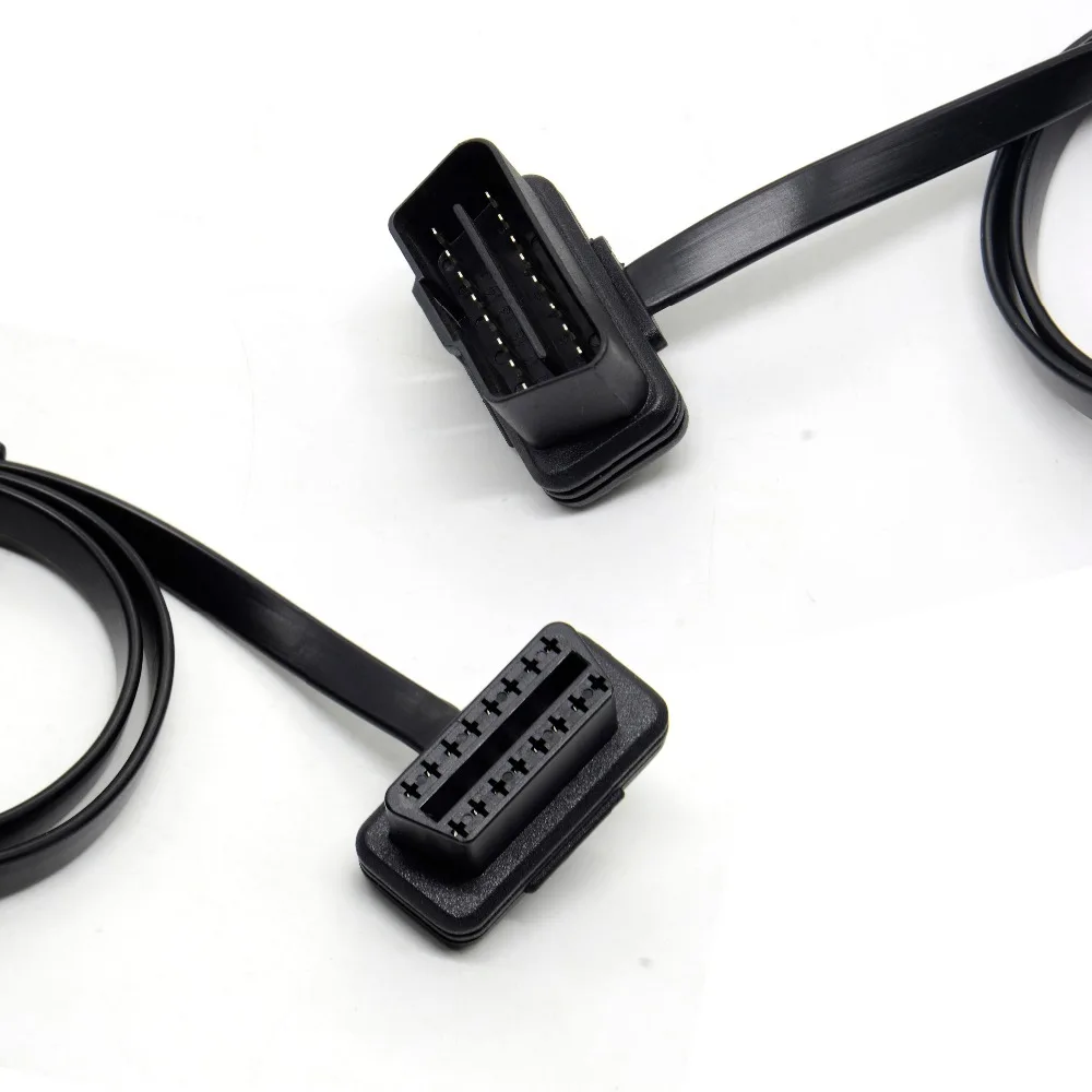 Плоский + тонкий As Noodle OBDII OBD 2 OBD2 16 Pin ELM327 Штекерный к двойному гнезду Y сплиттер