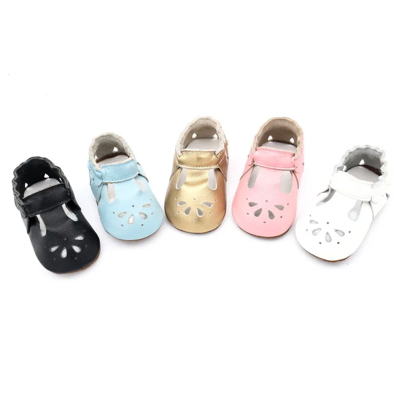 Милые детские сандалии; обувь для новорожденных из натуральной кожи с мягкой подошвой; открытые босоножки для маленьких девочек