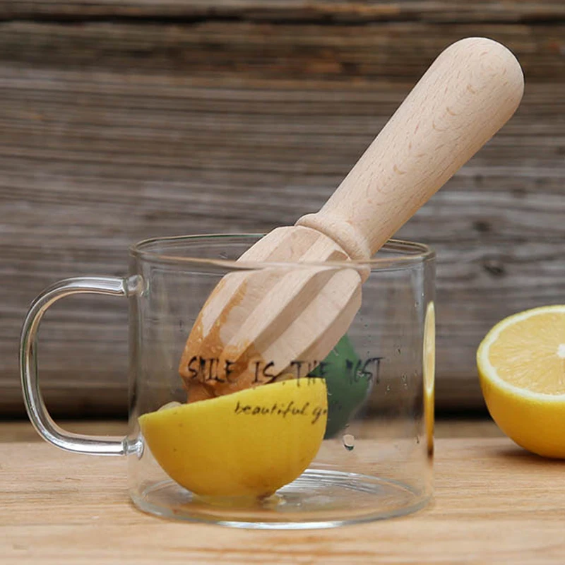 Beech Wood Lemon Juicer Alesatore SQUEEZER frutta arancio AGRUMI SUCCO Estrattore Strumento 