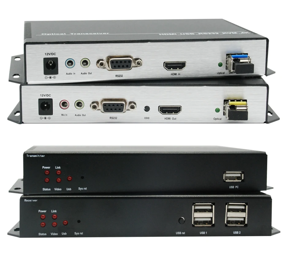 ZY-OKH501 4K* 2K HDMI KVM волоконно-оптический расширитель 10 км с rs232/USB/Аудио/микрофон/EDID over Single-режим 1-core LC волоконно для безопасности во всем мире