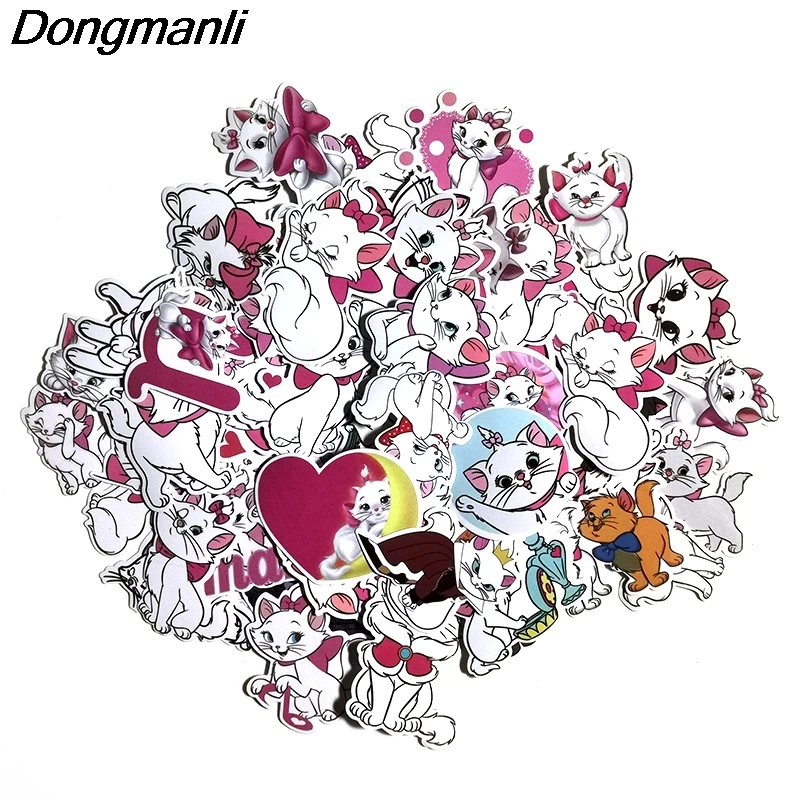 

P3167 56 Pcs Cat DIY Skateboard Graffiti Laptop badge Motorcycle Luggage Bags Accessories
