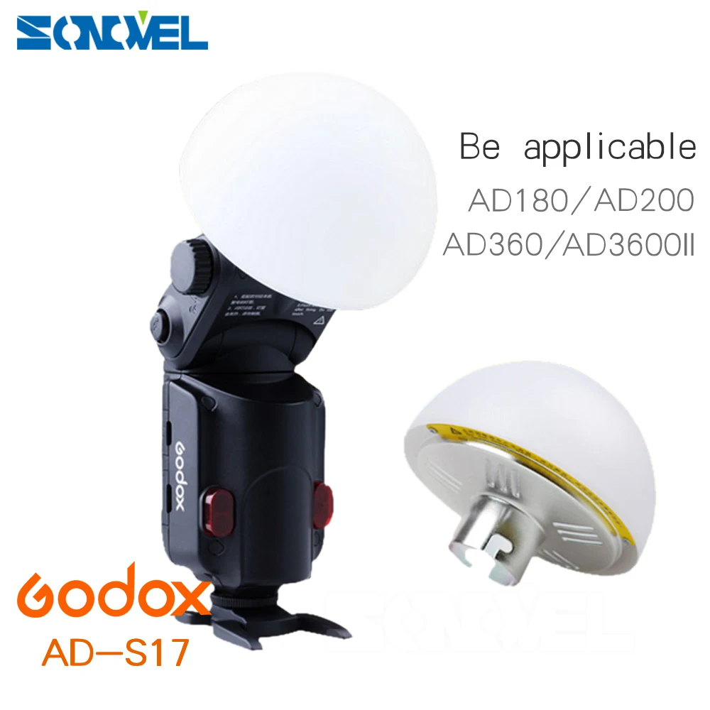 

Godox AD-S17 180 Degrees Wide Angle Soft Focus Shade Diffuser for Speedlite Flash AD200 AD180 AD360 AD360II