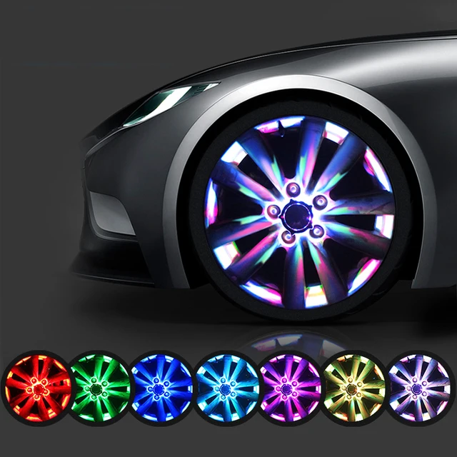 Candy Colors Flash Solar Light RGB LED Lamp Car Styling Refitting Wheel