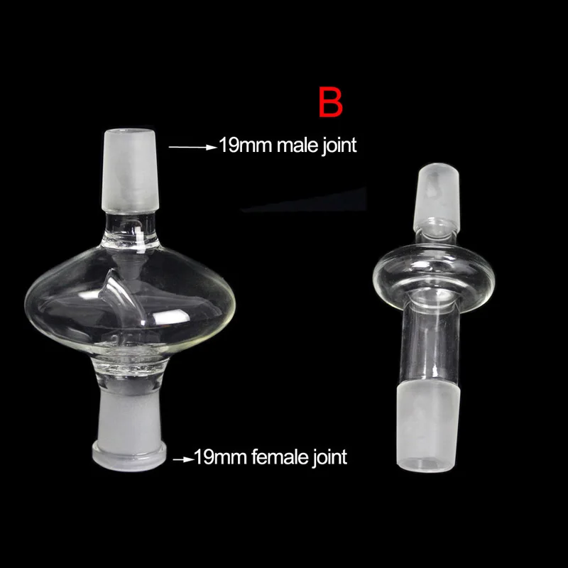 1 шт. адаптер трансферный клапан преобразования 24 мм Мужской шарнир чаша для кальяна до 19 мм Женский шарнир чаша для кальяна стекло масляный коллектор аксессуары - Цвет: B and adapter