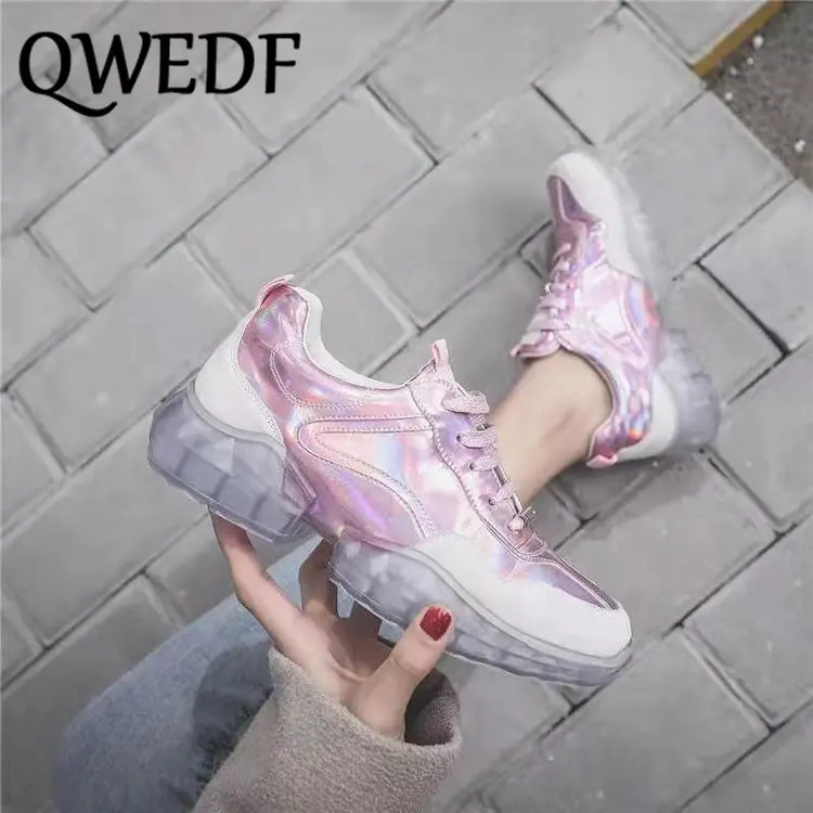 

2019 New Fashion Woman High Platform Sneakers Spring Discoloration Female Shoes Sneakers Breathable Zapatos Casual Mujer XN-16