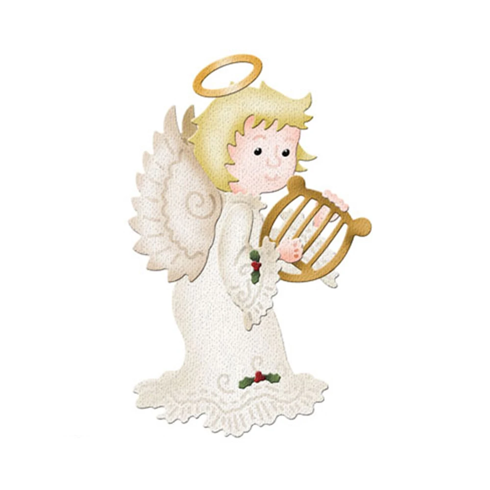 RECOMMENDED McDies Angel harp Stencil Metal Cutting Dies Stencil for DIY Scrapbooking Album Embossing Paper Cards Making Decor Crafts Die