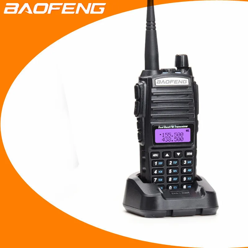 Профессиональная Двухдиапазонная vhf uhf рация 10 км PTT FM Vox для портативной радиостанции Ham CB Handy Radio uv82 baofeng UV-82 - Цвет: Black