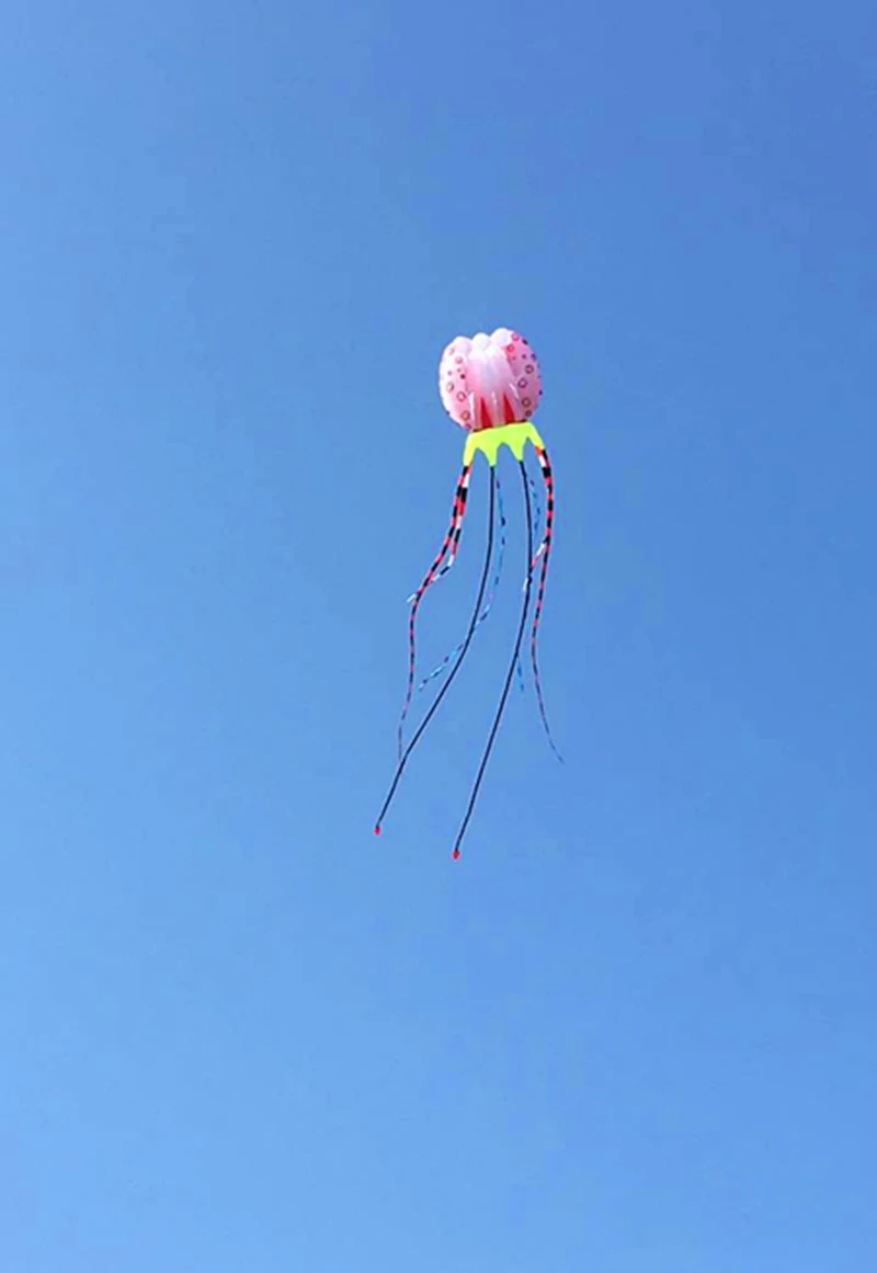 20 м большой мягкий воздушный змей Летающий воздушный змей Медуза нейлон Рипстоп открытый игрушки воздушный змей катушка леска Осьминог воздушный змей розовый windsock