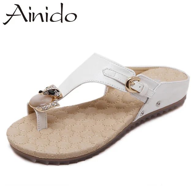 Slippers Steentjes Ainido Slides Vrouwen Zwart Goud Zomer WF0EOC