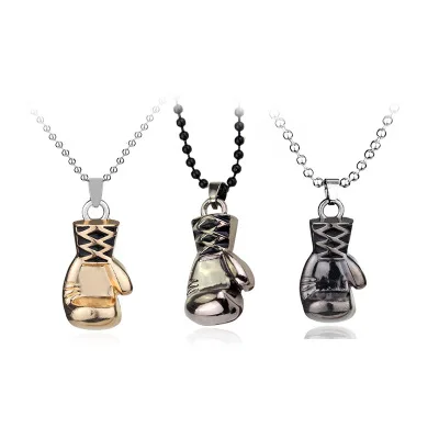 

Fashion Mini Boxing Glove Pendant Charm Necklace Fists Knuckle For Cool Punk Men Sport Fitness match Accessories Glove Jewelry