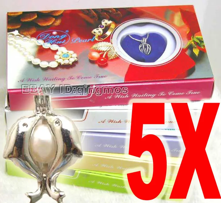 

SALE Popular Gift Wholesale 5X Mix different pendant Wish Pearl Necklacegift box-who3622 Wholesale/retail Free shipping