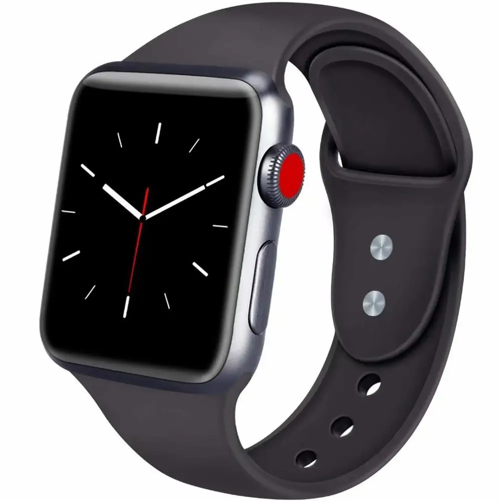10 шт./лот 22 2 цвета пряжки твердый силикон ремешок для наручных часов Apple Watch Смарт i
