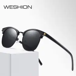 Солнцезащитные очки в стиле ретро Для женщин поляризационные Для мужчин Овальный дамы Элитный бренд 2018 мужской вождения мужские