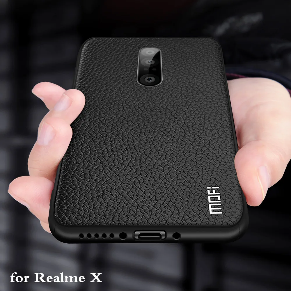 Чехол для Realme X чехол RealmeX OPPO MOFi задняя панель ТПУ искусственная кожа Мягкий