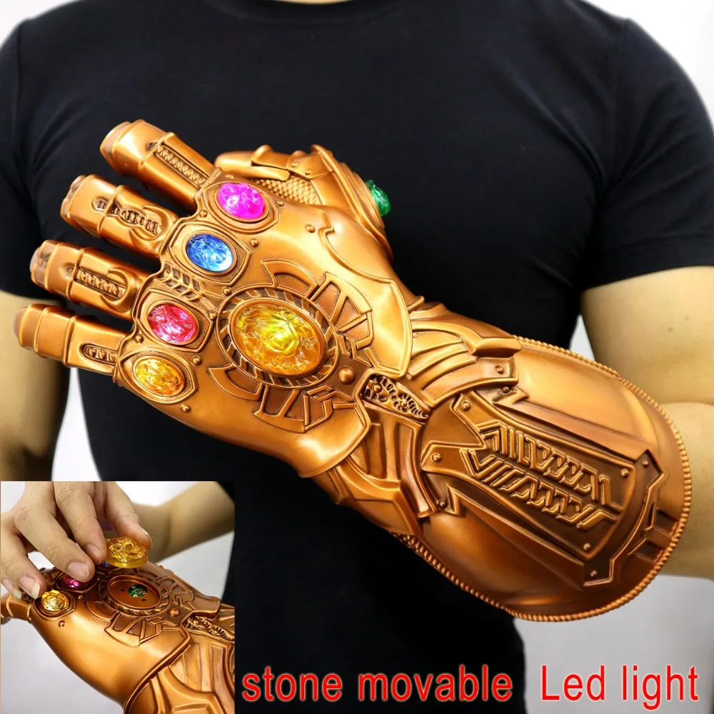Перчатки Thanos Infinity Gauntlet каменный подвижный светодиодный светильник перчатка