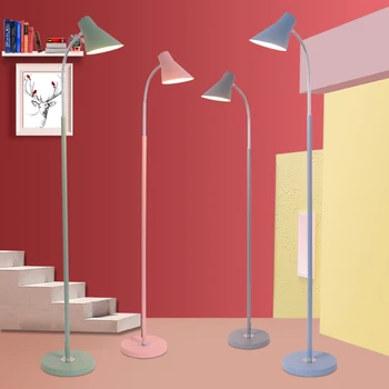 

floor lamp modern Macaron floor lamp bedroom living room study foot switch for floor lamp standing metal floor lamp blue lamps
