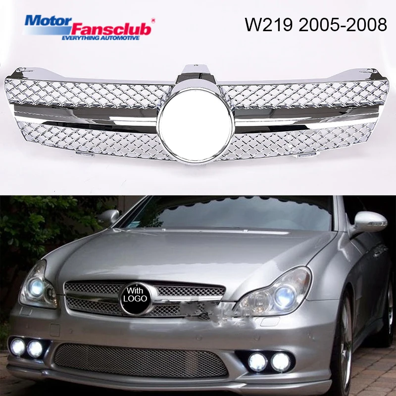 

Car Racing Grille For Mercedes Benz W219 Grill CLS500 SLS600 2005-2008 Emblems Mesh Radiator Chrome Front Bumper Modify Parts