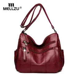 Mellzu одно плечо сумка Корейская версия простой дикий вышивка нить среднего возраста женская сумка прилив мать мешок