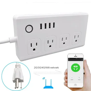 

Wifi Smart Power Strip Multi Plug Power Socket Plug Outlet Work with Alexa for Voice Controls Smart Home US